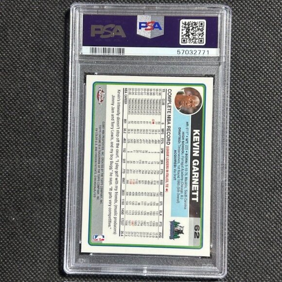 2006 Topps Chrome #62Kevin Garnett PSA 9 MINT Minnesota Timberwolves HOF - Picture 2 of 2